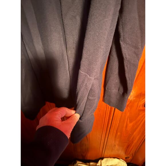 Lands End women’s navy blue cardigan pockets oversized size medium - Picture 3 of 3